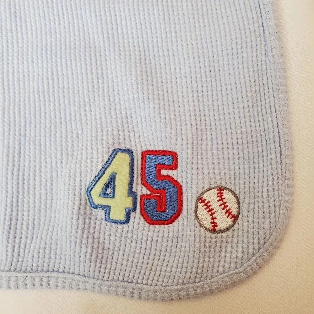 Baby Connection 45 Baseball Baby Blanket Thermal Waffle Weave Blue Red Green